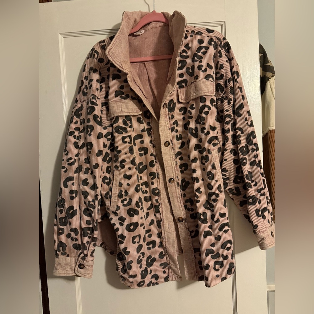 Pink lily leopard pink shacket